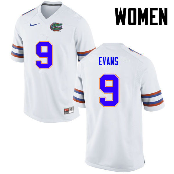 Women Florida Gators #9 Josh Evans College Football Jerseys-White